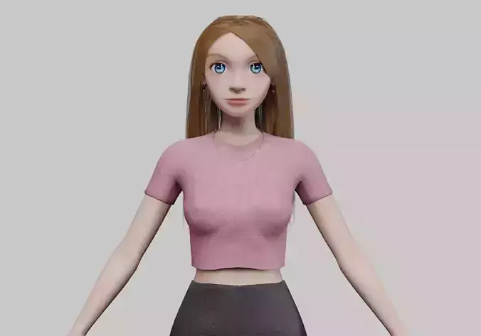 cartoon young girl V30340 