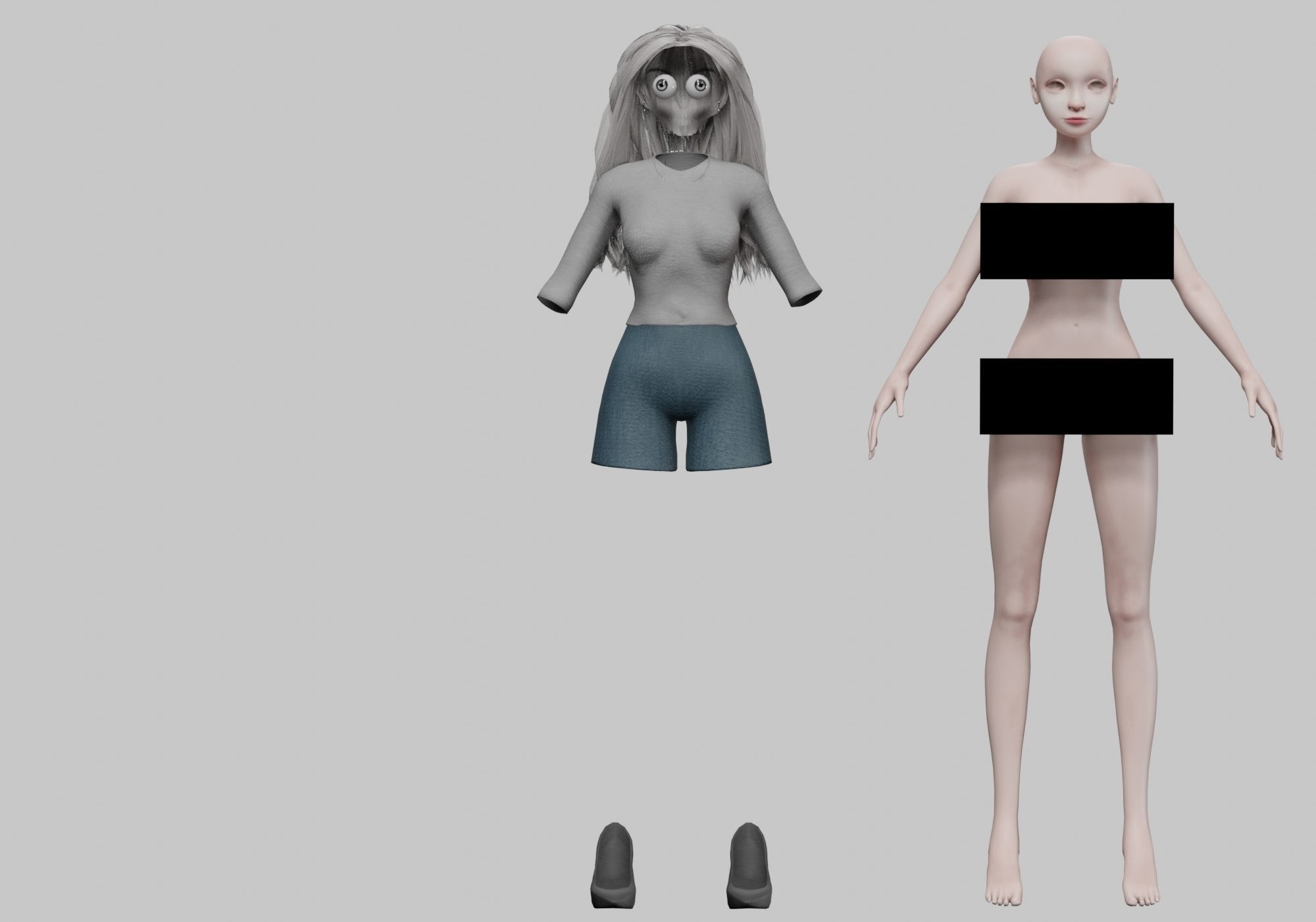 cartoon blond girl V30641  Low-poly 3D model_8