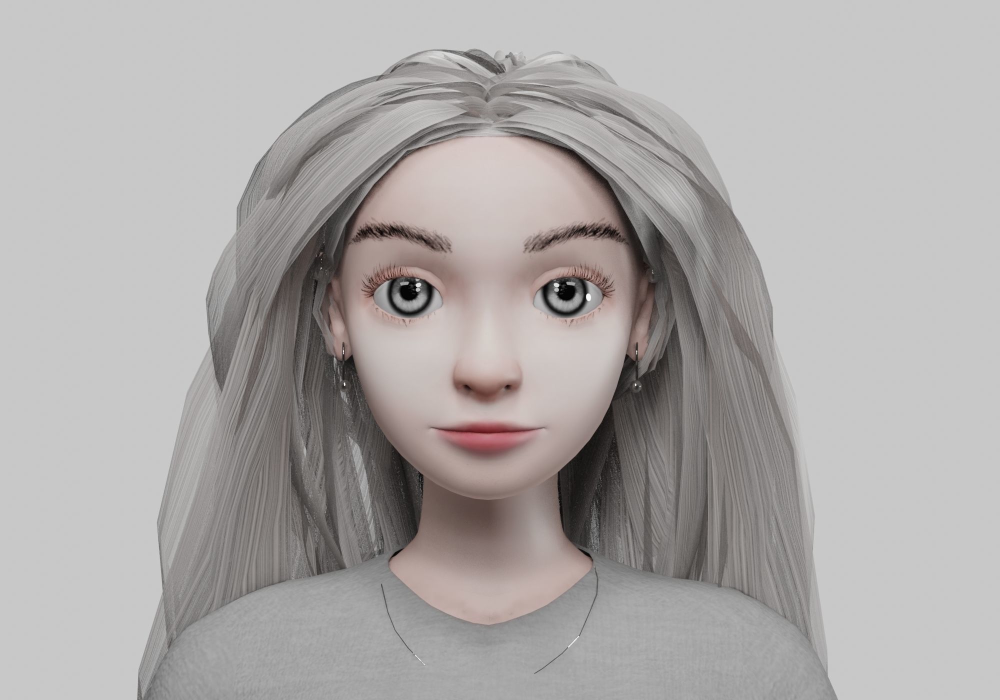 cartoon blond girl V30641  Low-poly 3D model_2