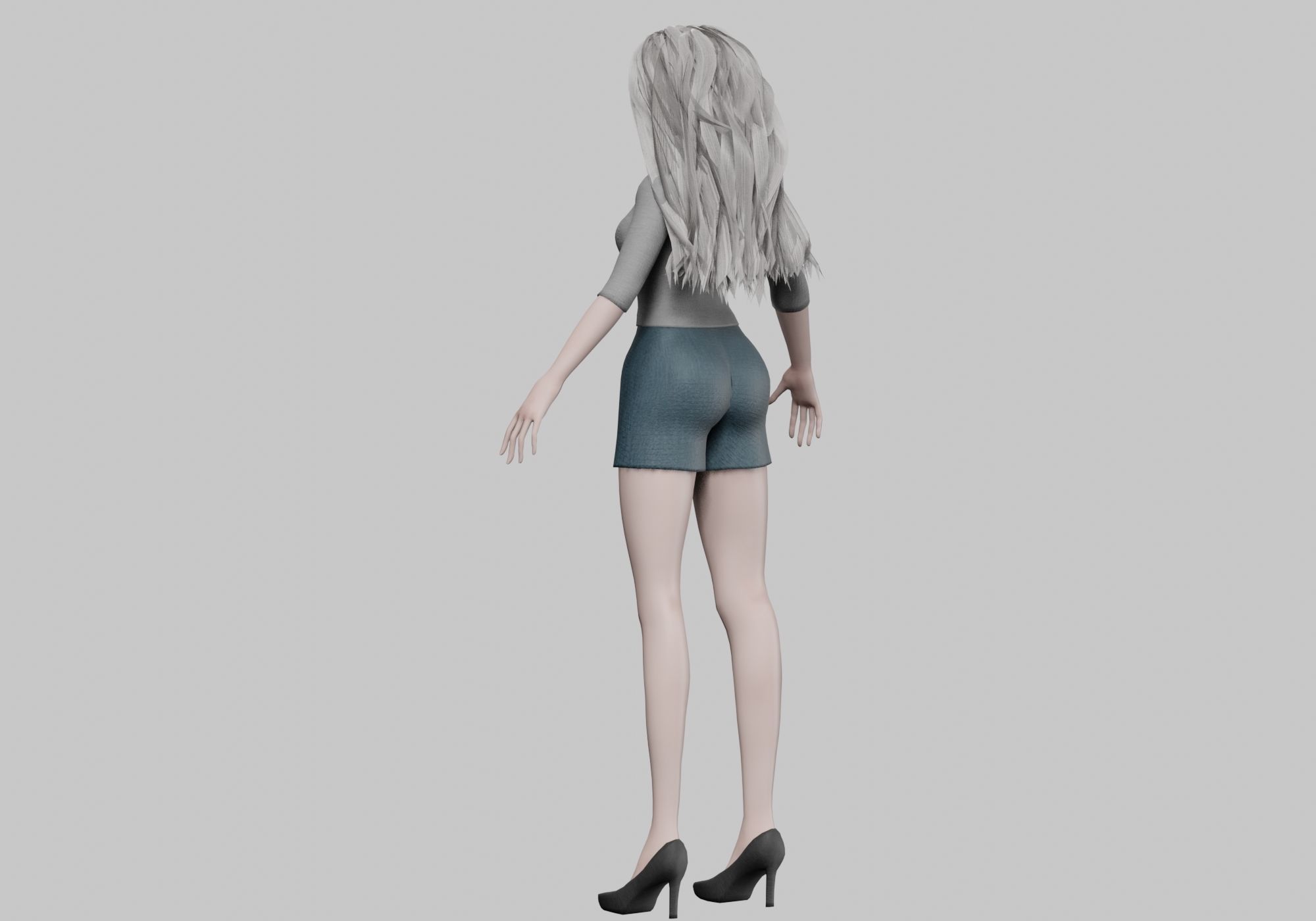 cartoon blond girl V30641  Low-poly 3D model_7