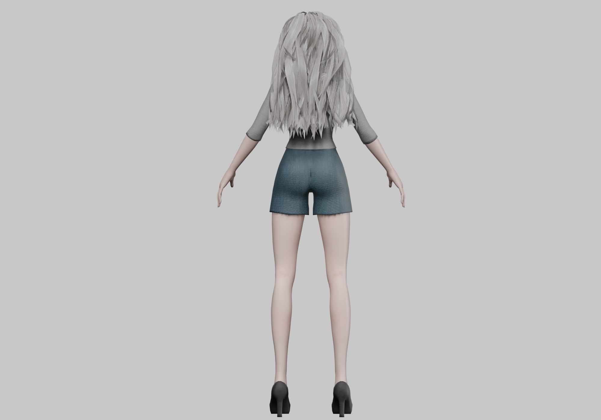 cartoon blond girl V30641  Low-poly 3D model_6