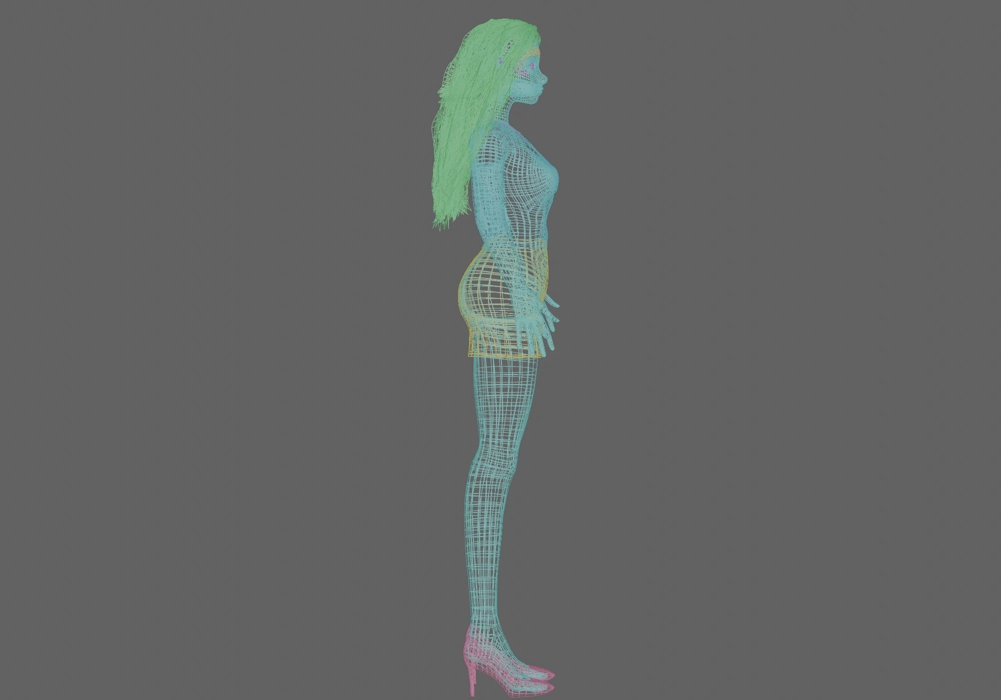 cartoon blond girl V30641  Low-poly 3D model_12