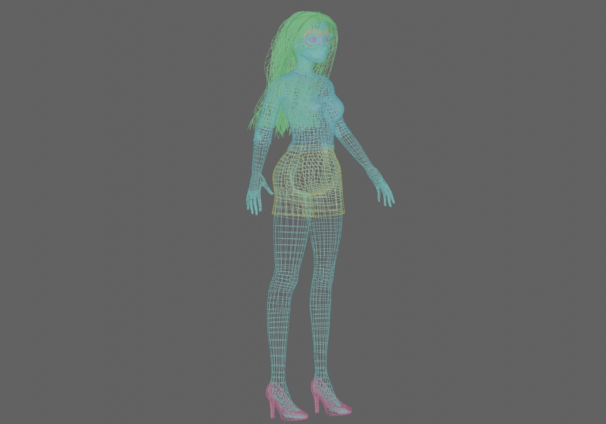 cartoon blond girl V30641  Low-poly 3D model_11