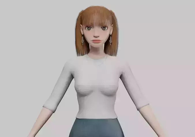 cartoon basic girl V22956 