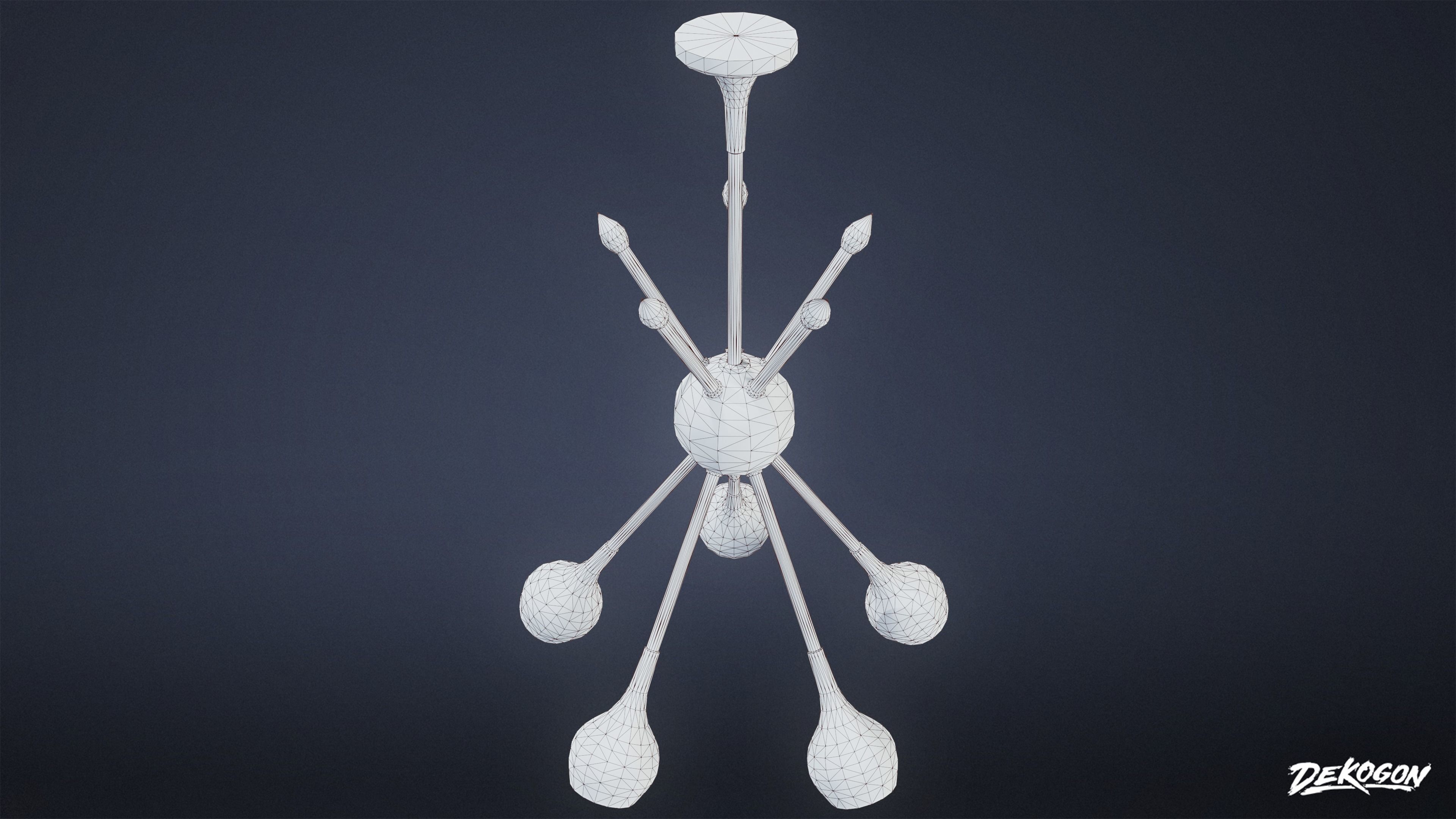 MIDCENTURY - Light 01 - LOW POLY Low-poly 3D model_8