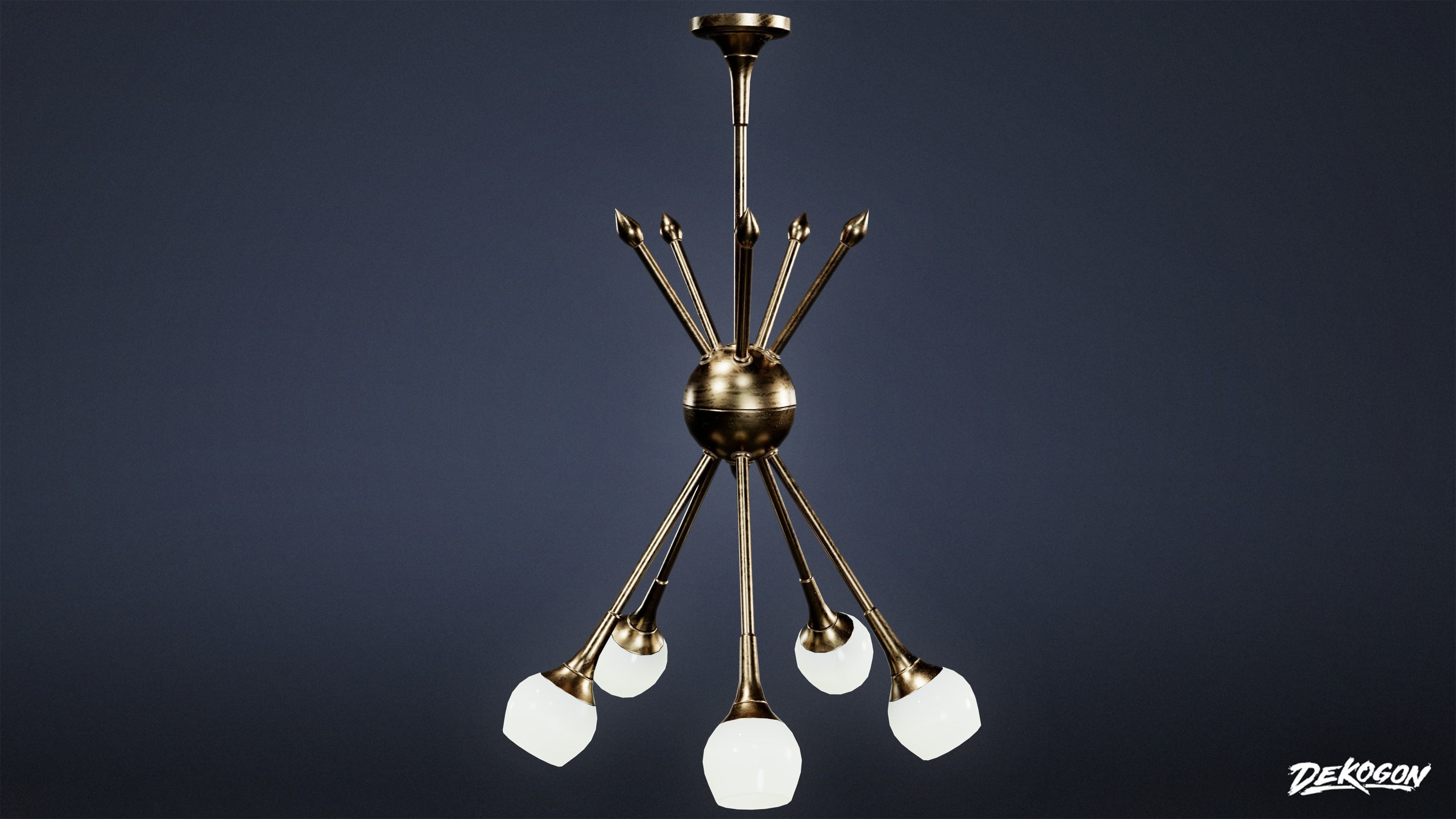 MIDCENTURY - Light 01 - LOW POLY Low-poly 3D model_2