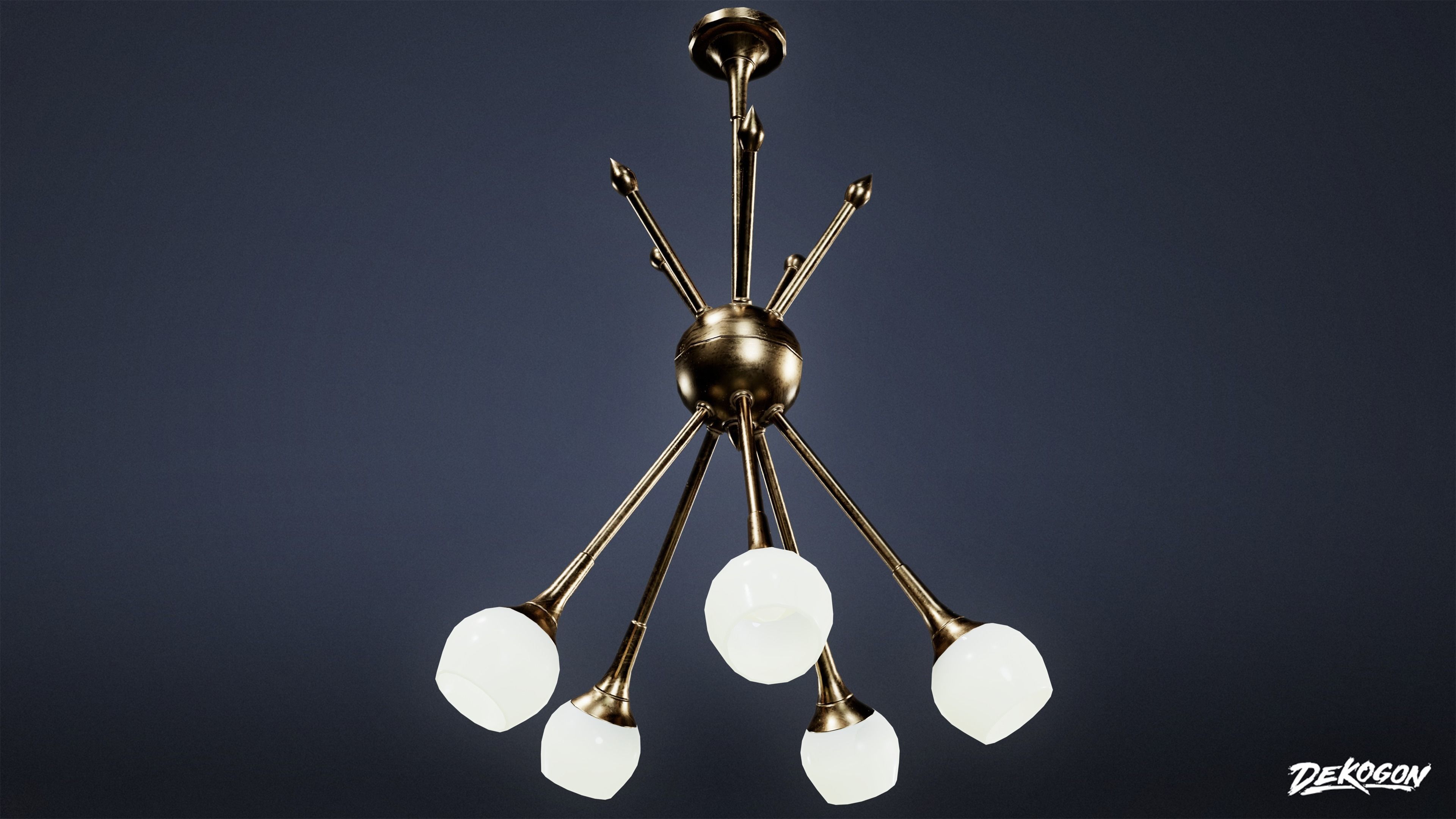 MIDCENTURY - Light 01 - LOW POLY Low-poly 3D model_3