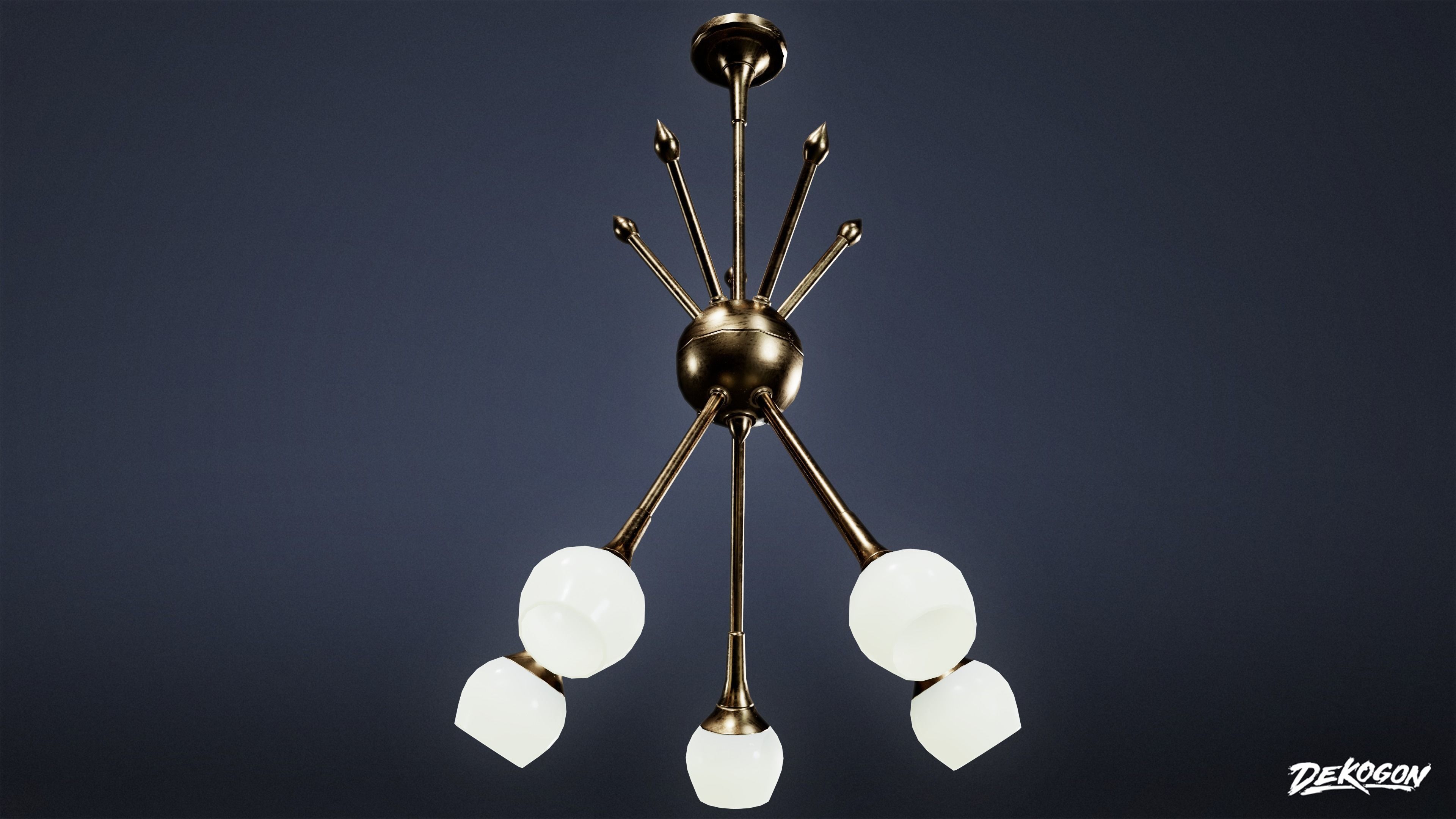 MIDCENTURY - Light 01 - LOW POLY Low-poly 3D model_4