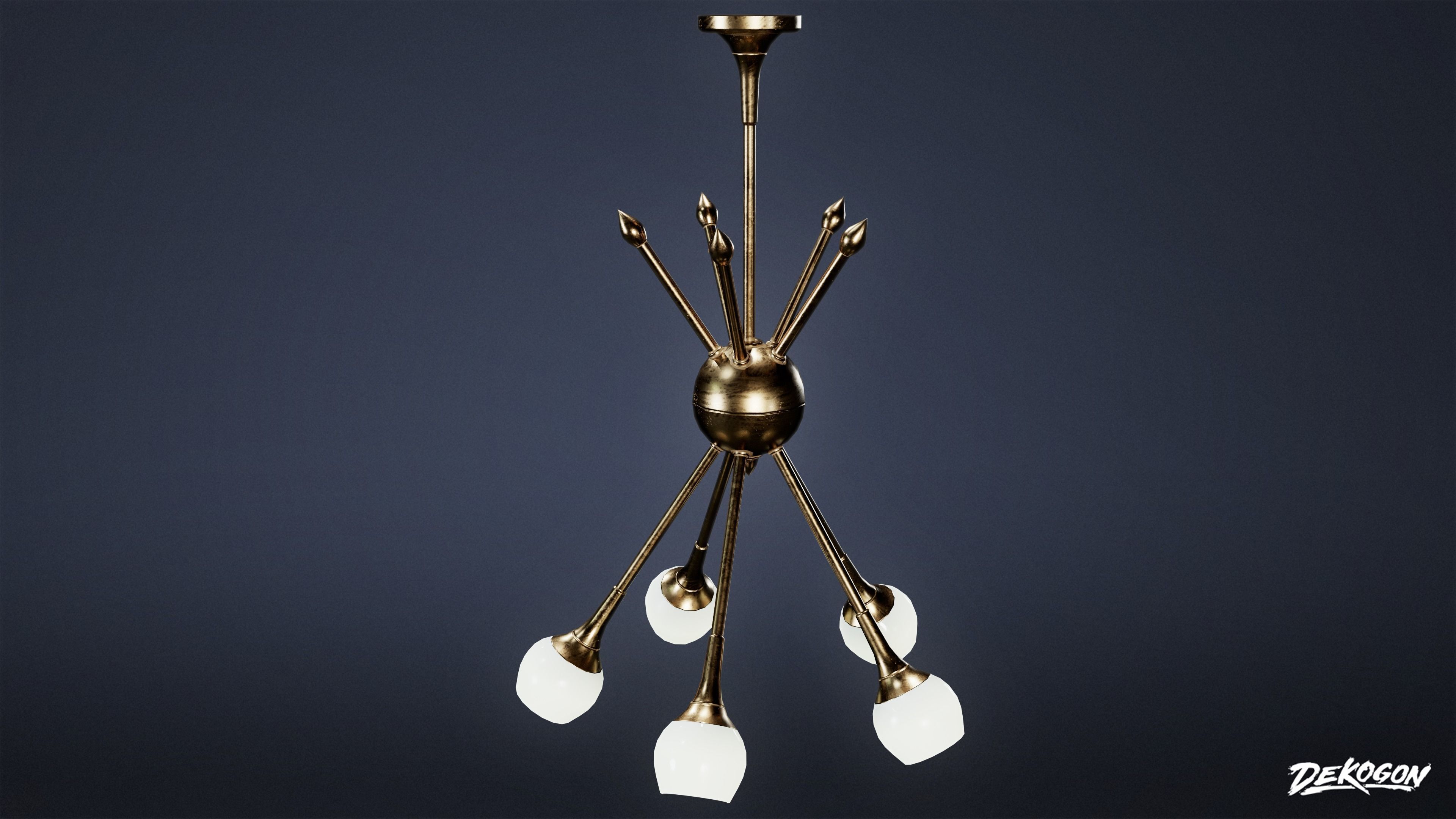 MIDCENTURY - Light 01 - LOW POLY Low-poly 3D model_1