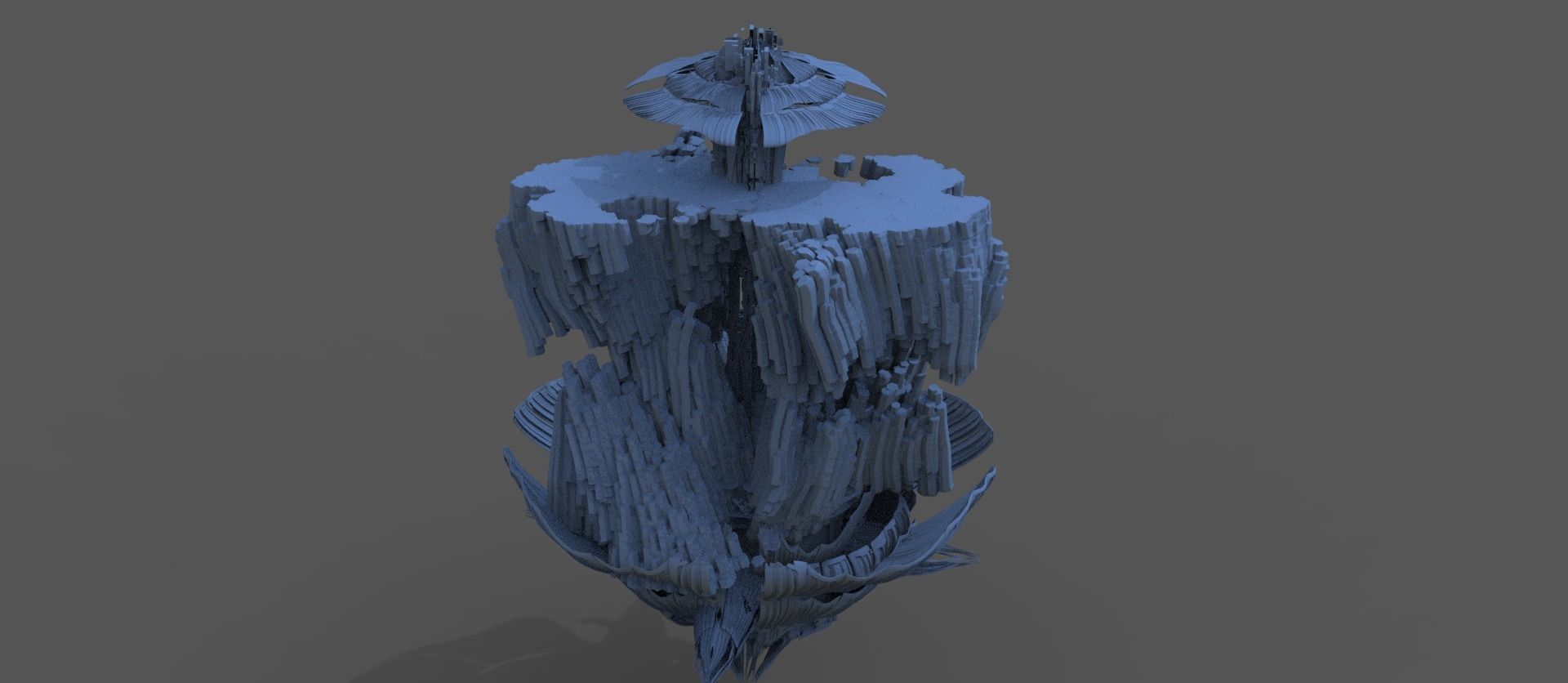 Sci fi Shroom cliff 2 3D model_1