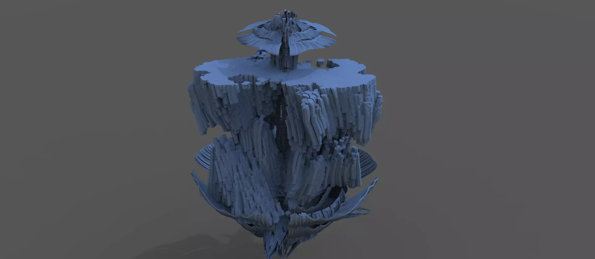 Sci fi Shroom cliff 2 3D model_0