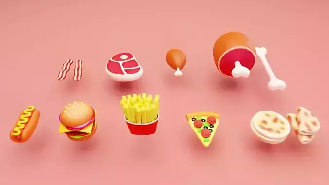 Emoji Food Pack 002 3D model