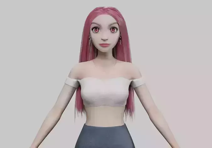 young cartoon girl V29338 