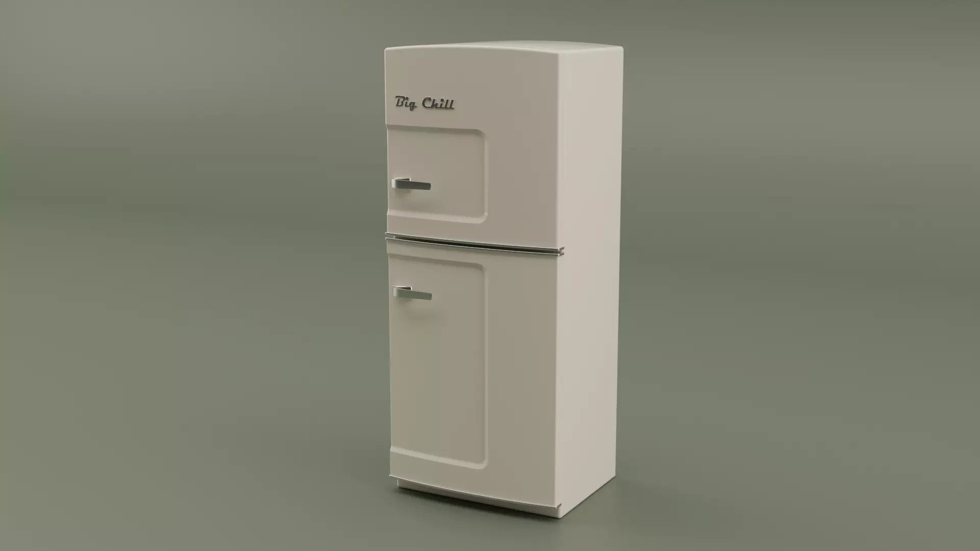 Vintage big chill fridge Free 3D model