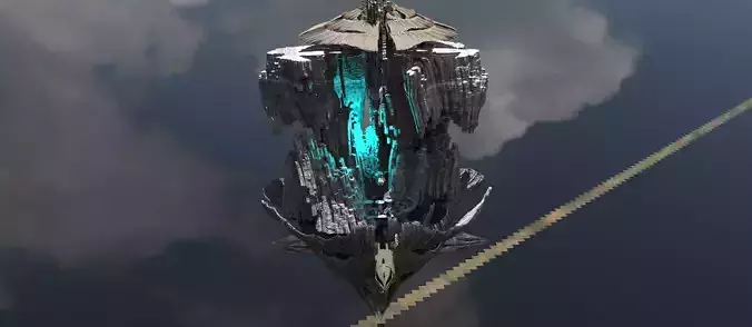 Floating Sci fi Shroomcliff  I
