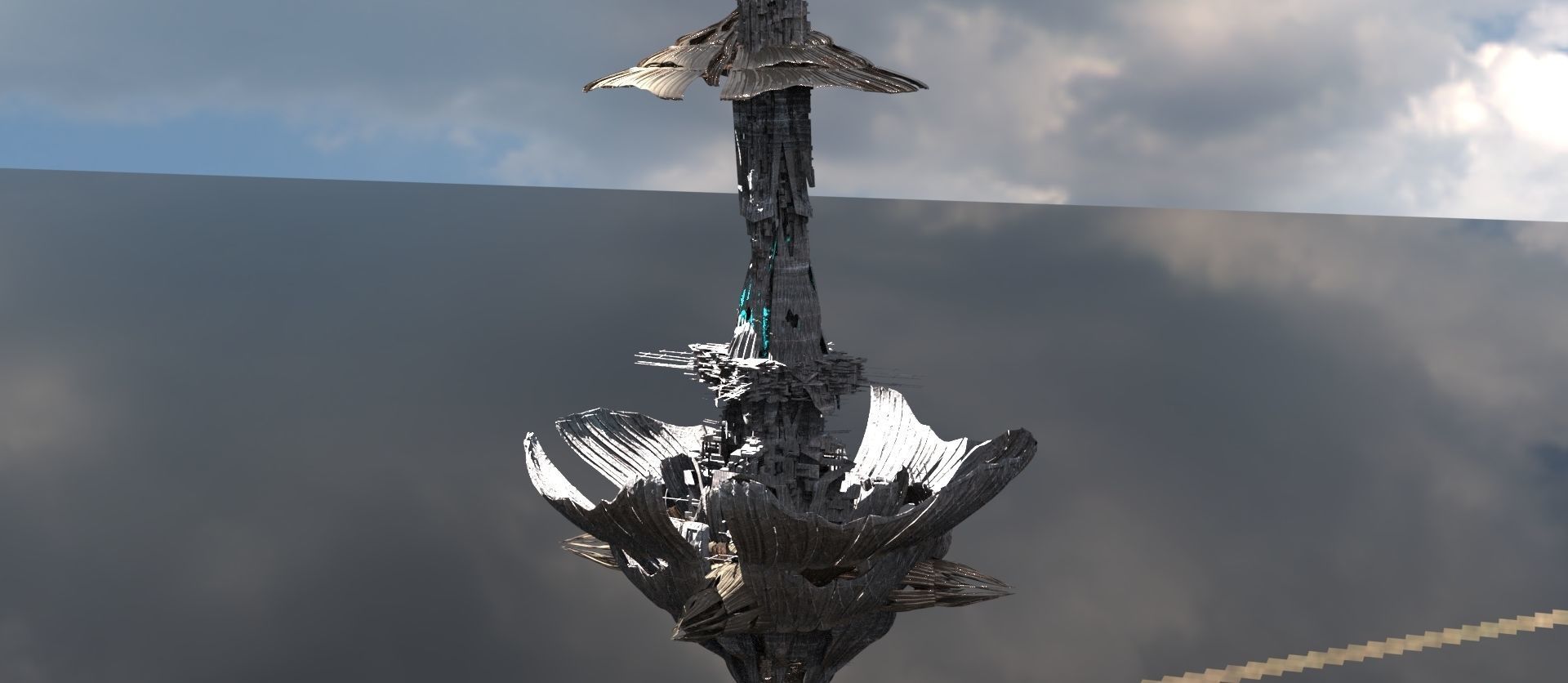 Sci fi Shroom rock 3D model_1