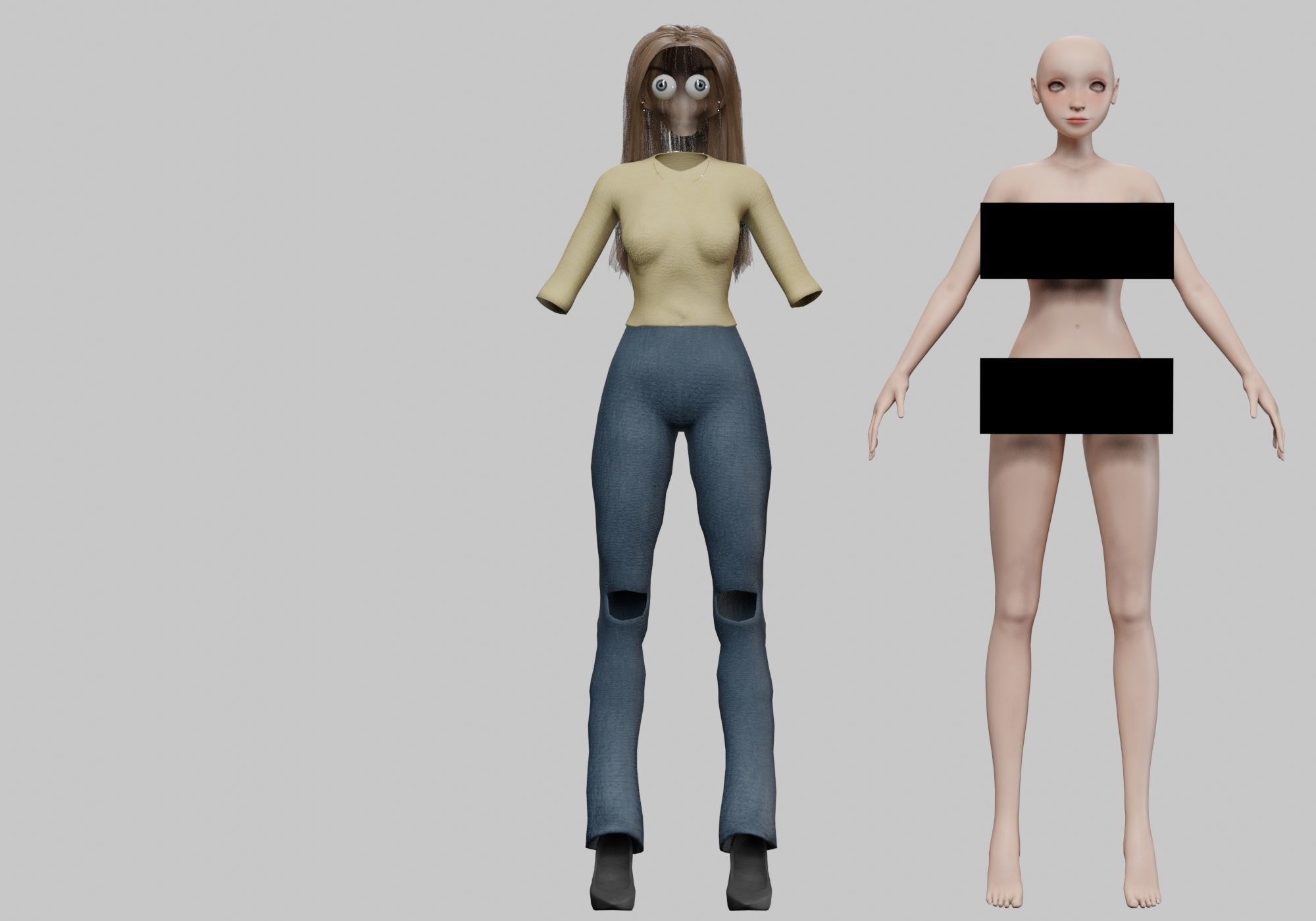 lovely pretty girl V31065  Low-poly 3D model_8