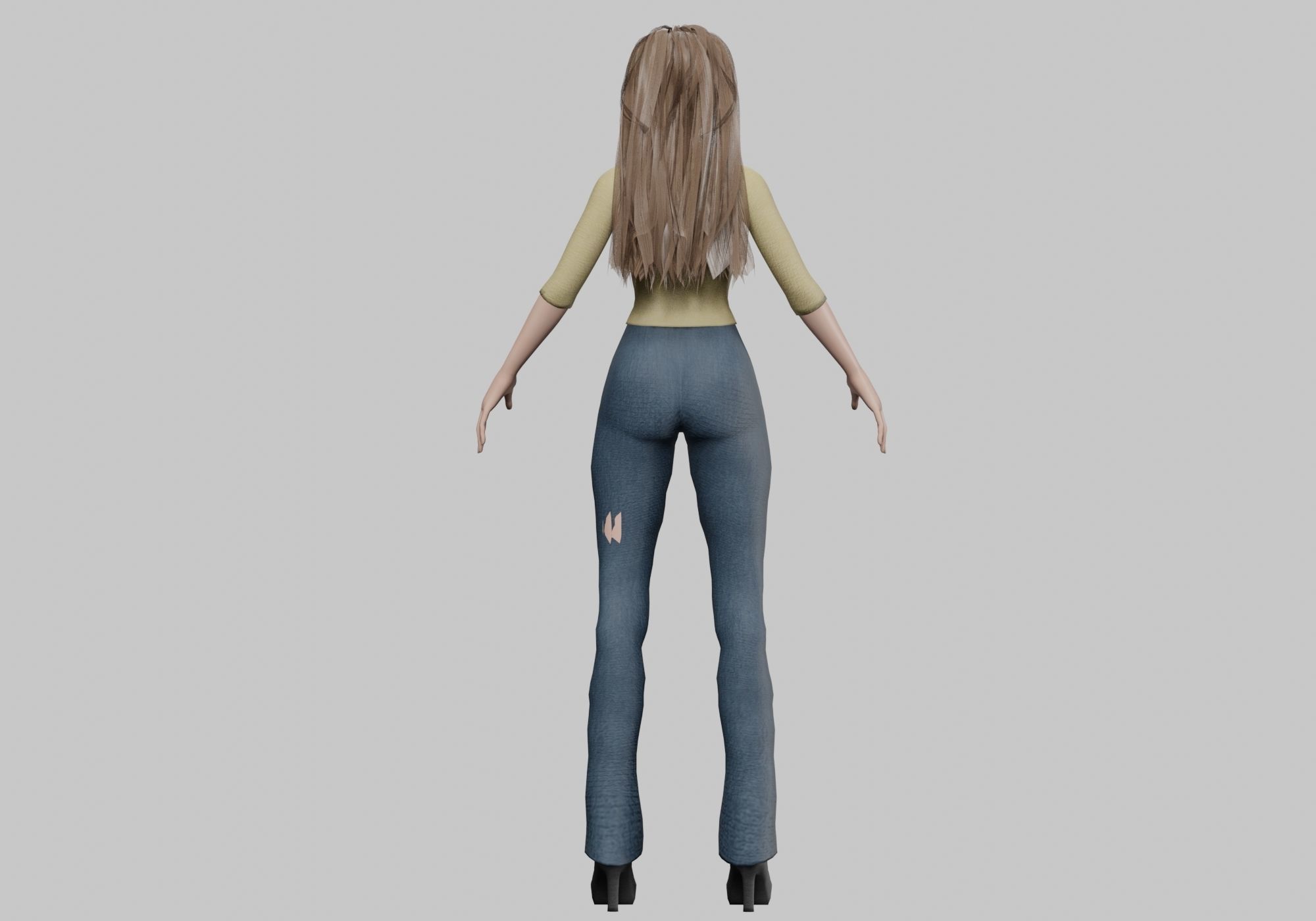 lovely pretty girl V31065  Low-poly 3D model_6