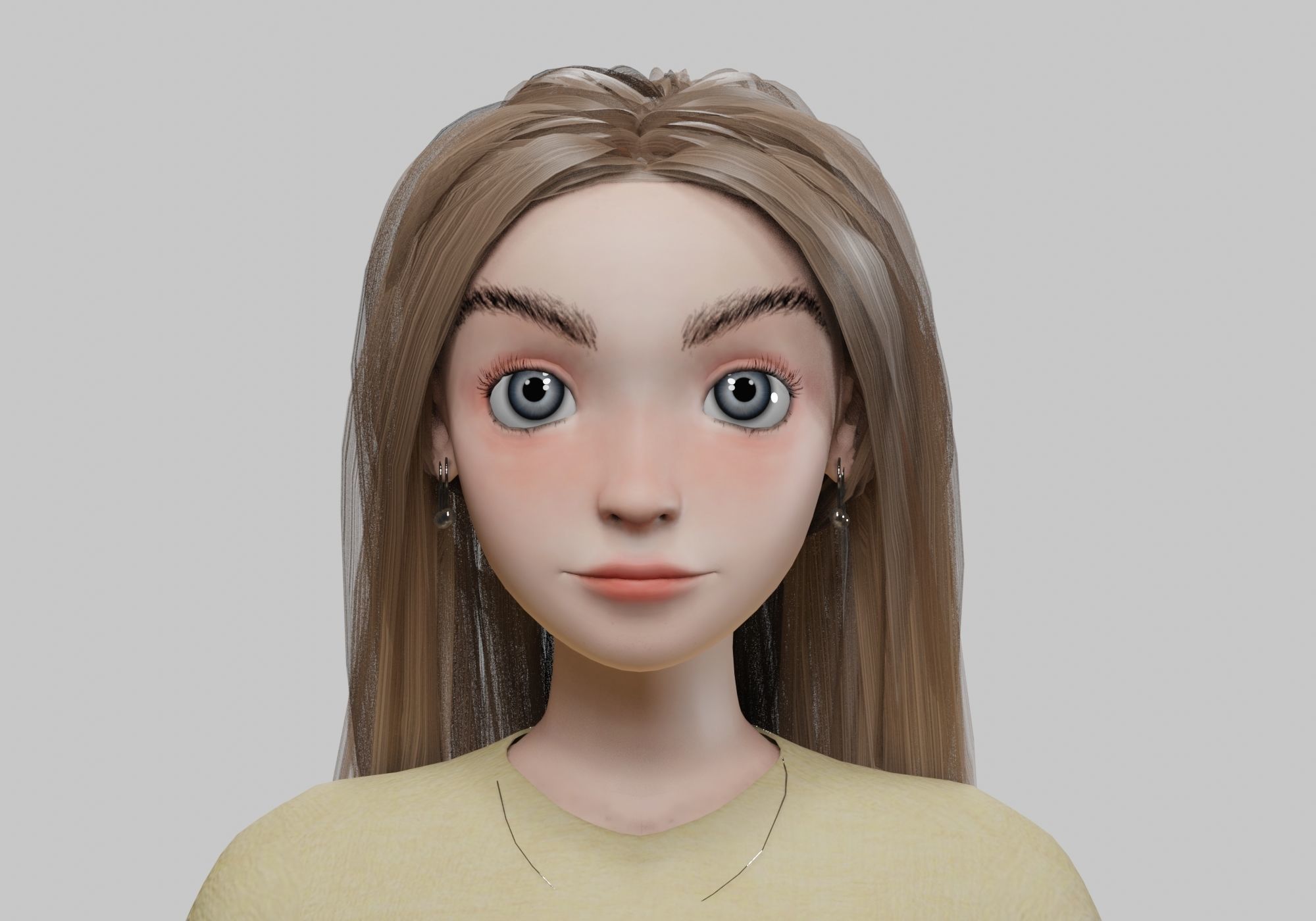 lovely pretty girl V31065  Low-poly 3D model_2