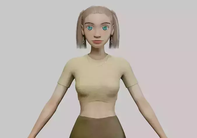 cartoon pretty girl V23421 