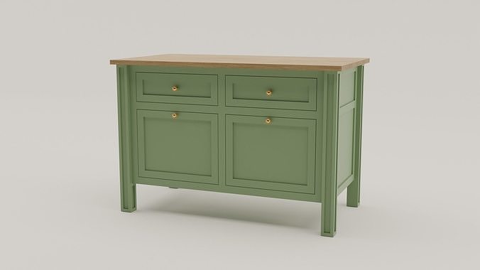 Classic and rustic kitchen island 3D model