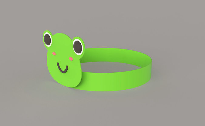 Paper Frog Headband Low-poly 3D model