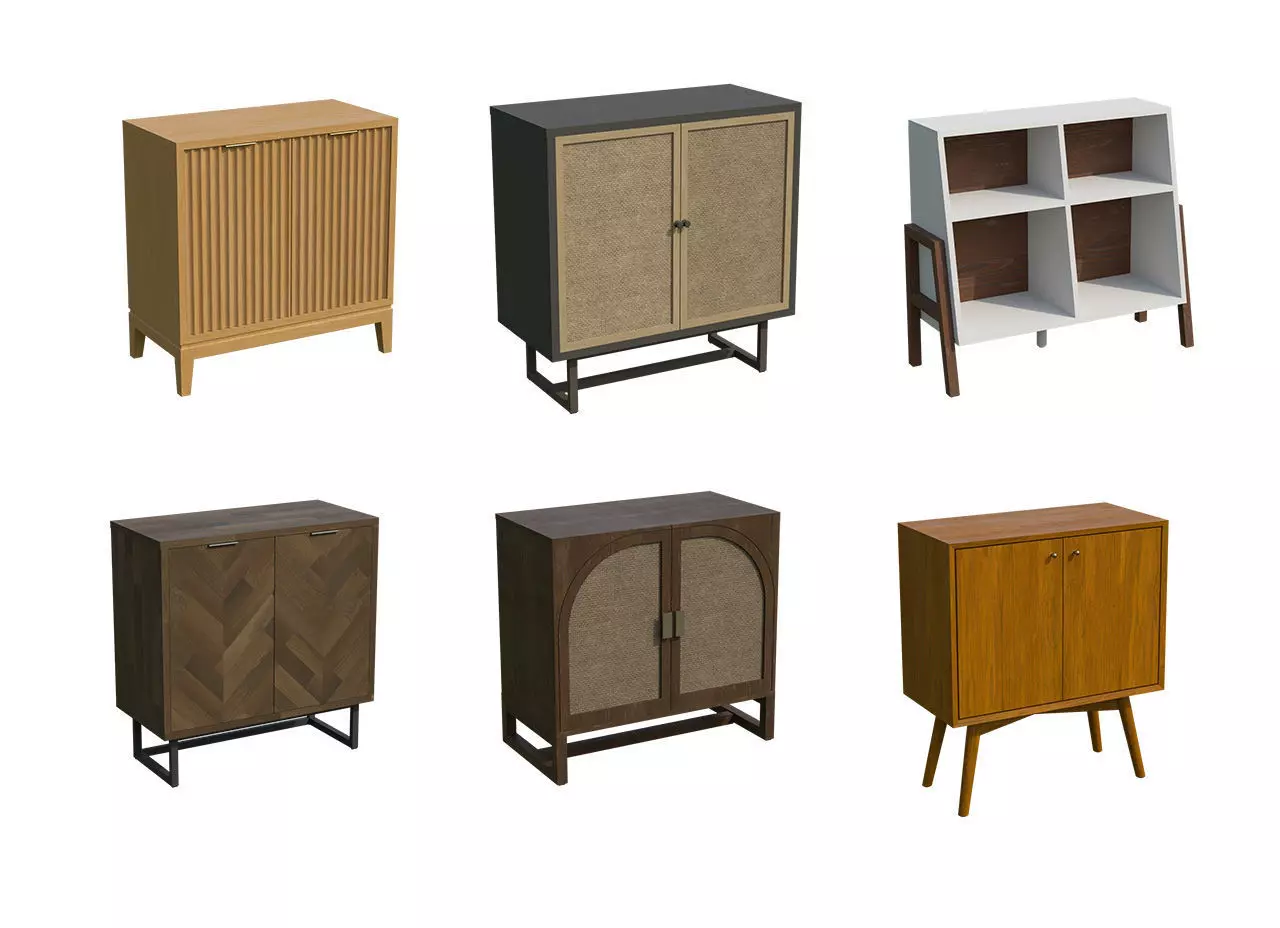 Modern Cabinet Pack Free low-poly 3D model