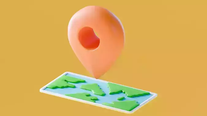 Marketing Icons - Maps Low-poly 3D model