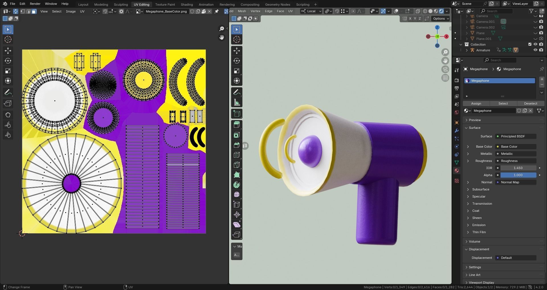 Marketing Icons - Megaphone Low-poly 3D model_8