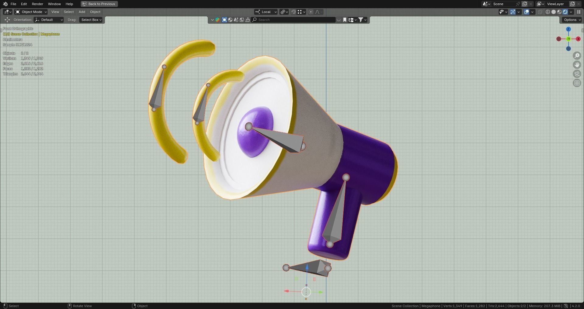 Marketing Icons - Megaphone Low-poly 3D model_5