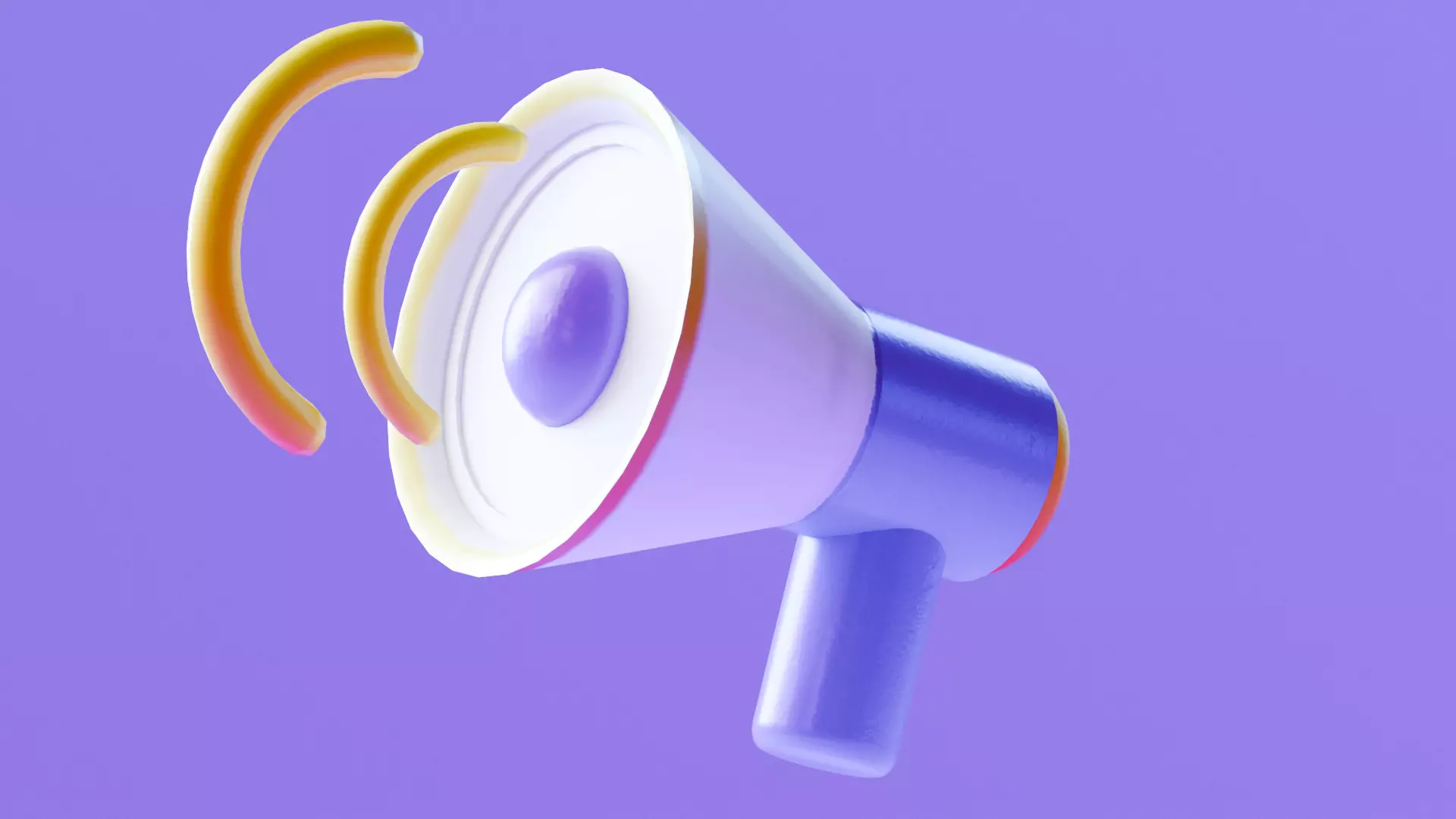 Marketing Icons - Megaphone Low-poly 3D model_0