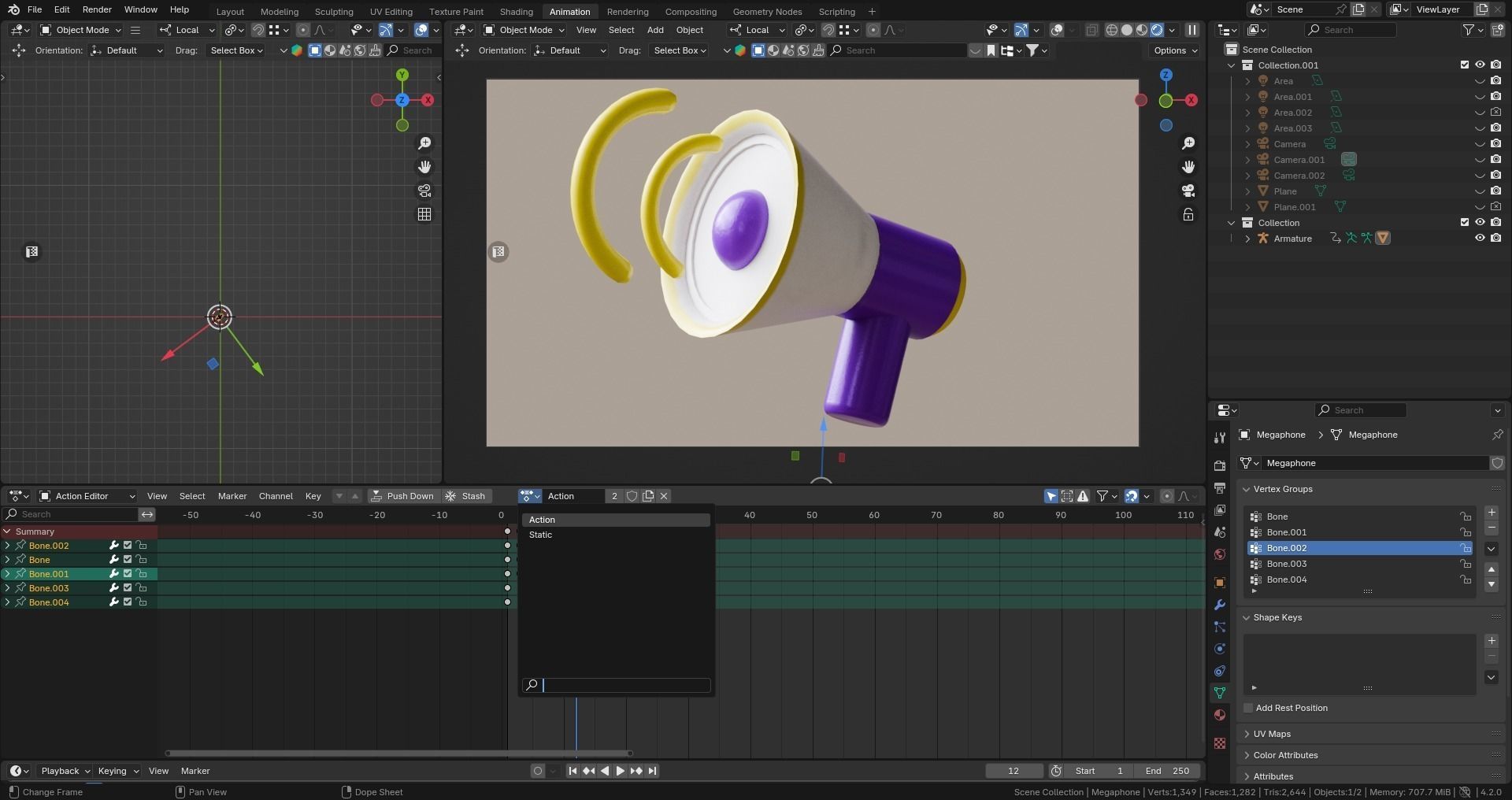 Marketing Icons - Megaphone Low-poly 3D model_4