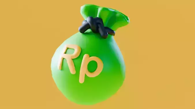 Marketing Icons - Rupiah Bag Low-poly 3D model
