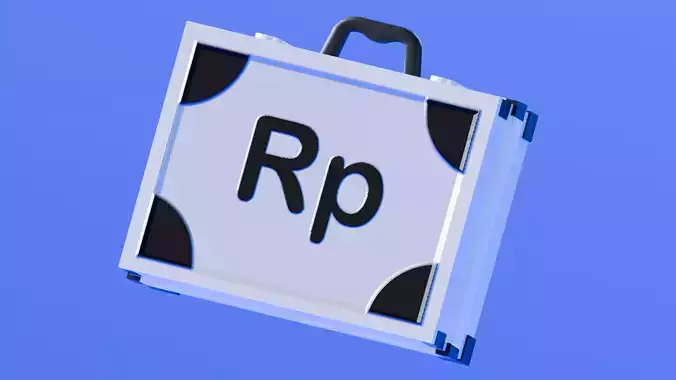 Marketing Icons - Rupiah Briefcase Low-poly 3D model