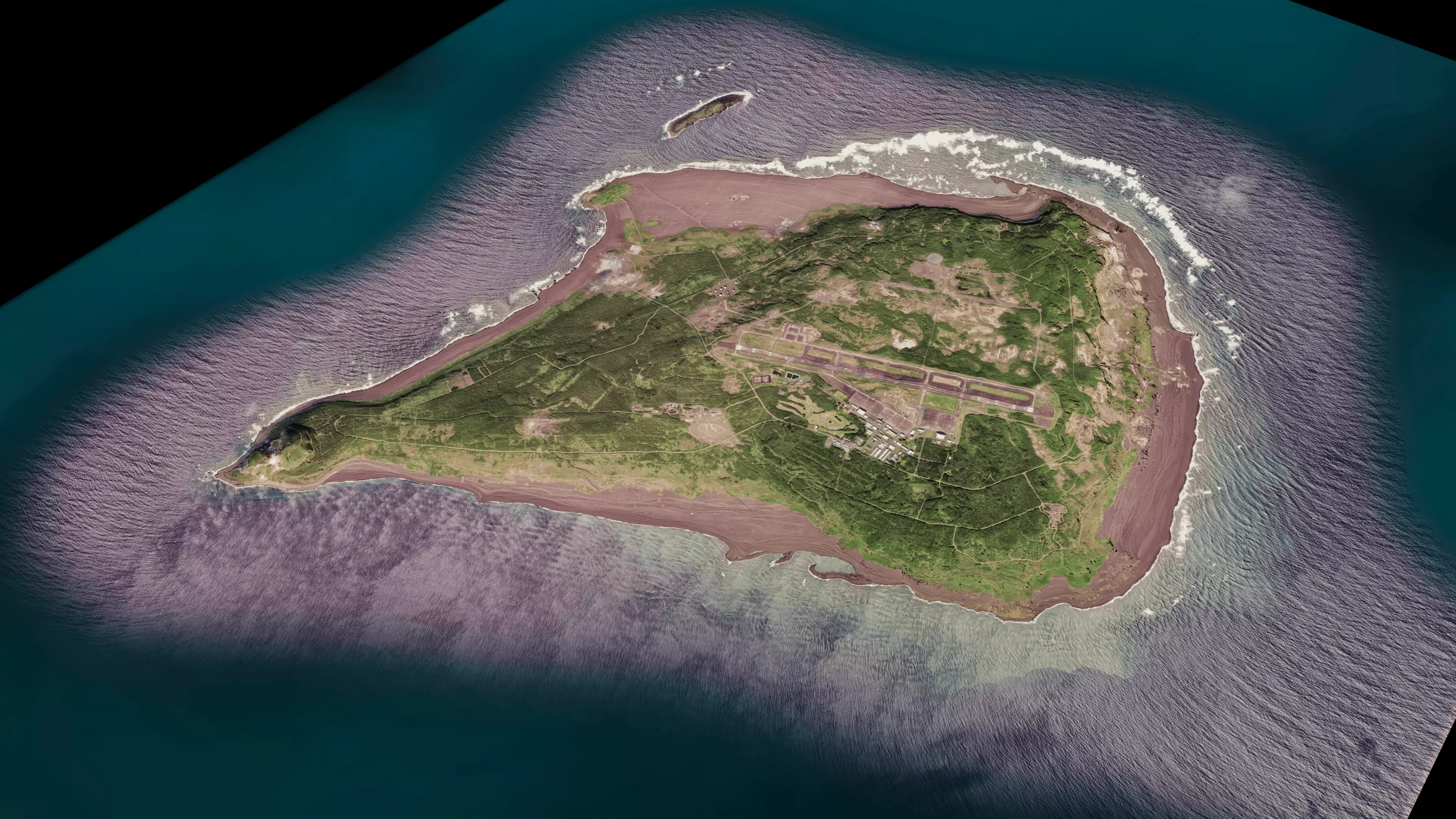 Iwo jima island 3d model terrain Low-poly 3D model_0