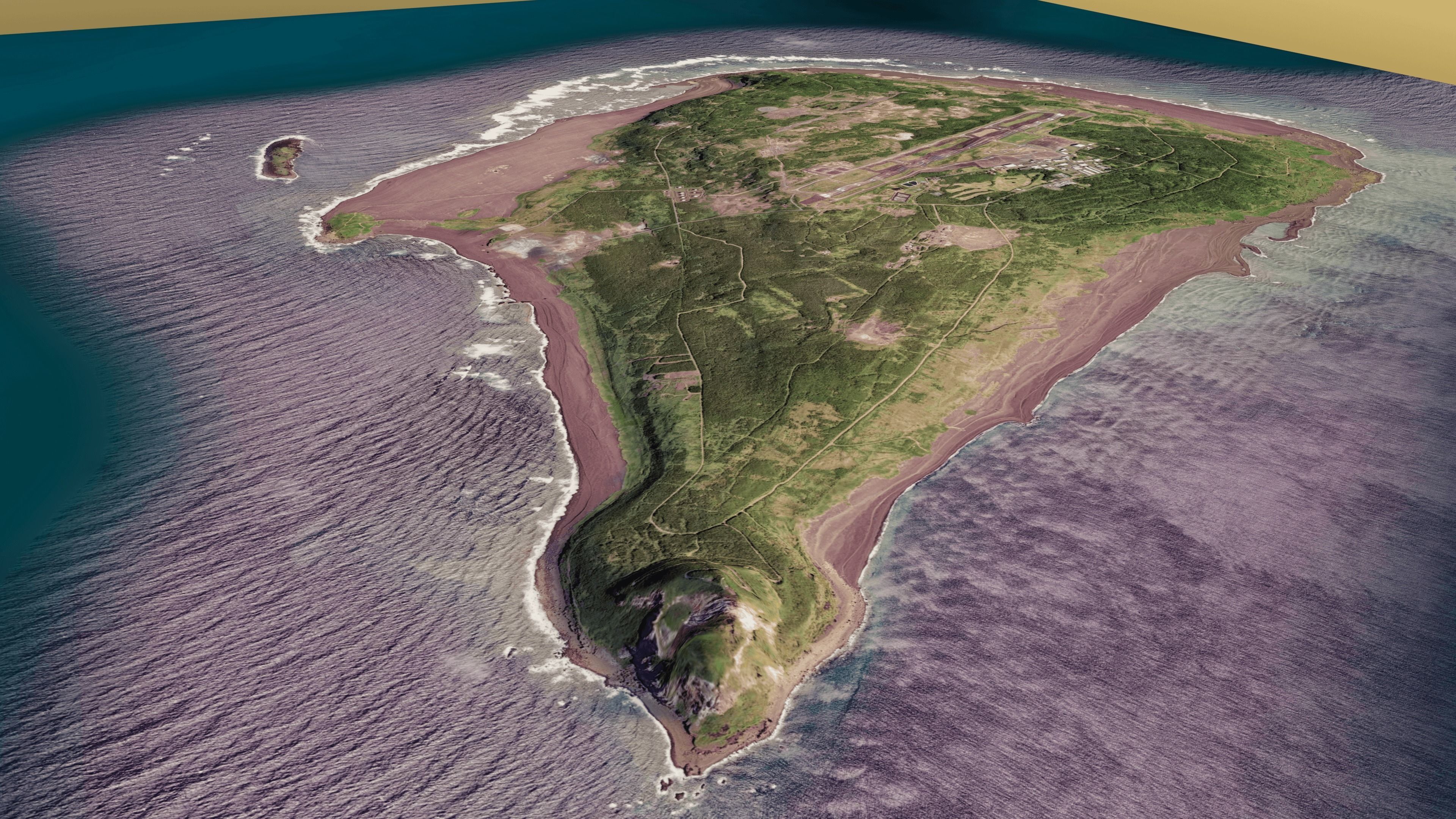 Iwo jima island 3d model terrain Low-poly 3D model_3