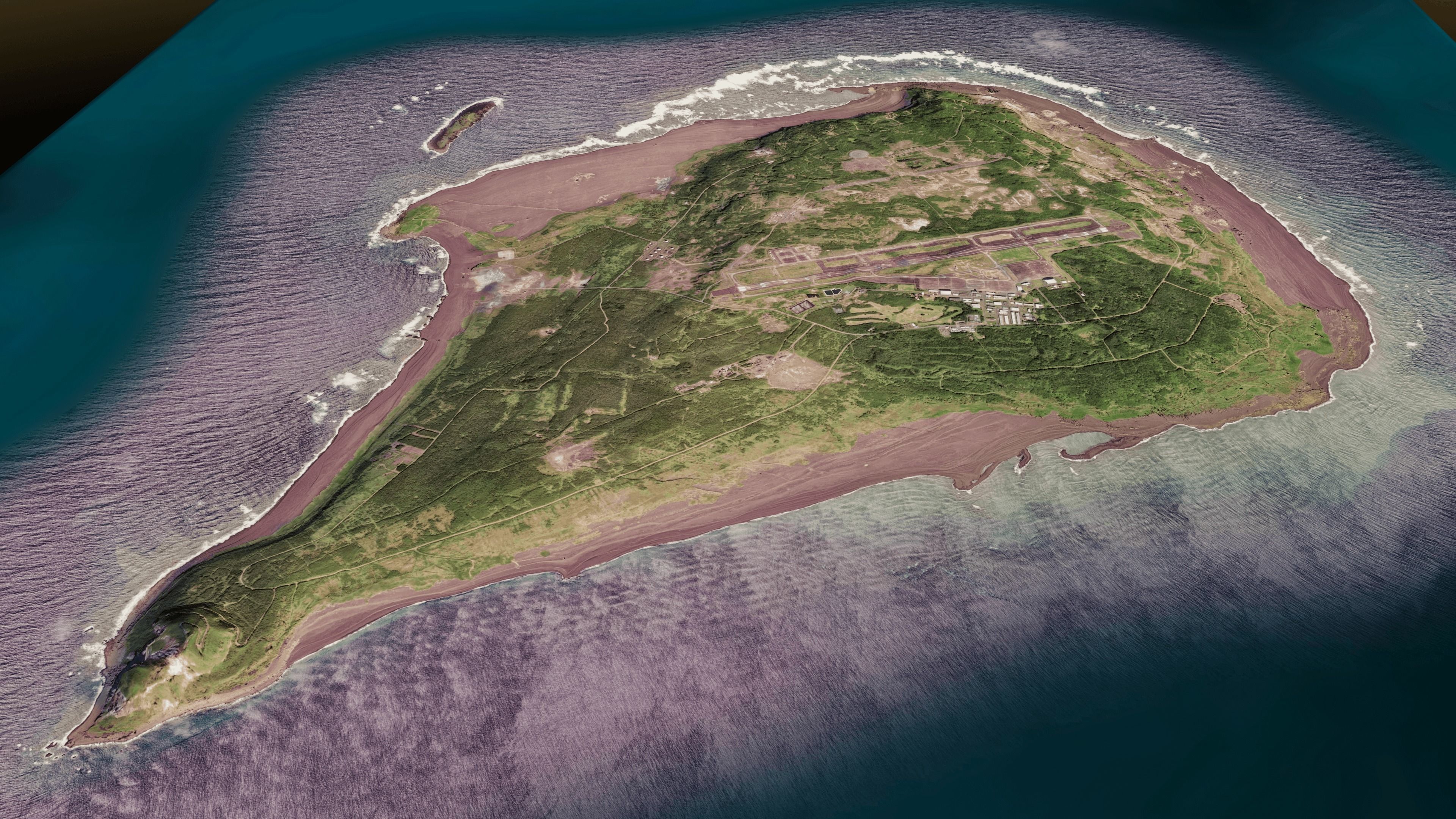 Iwo jima island 3d model terrain Low-poly 3D model_4