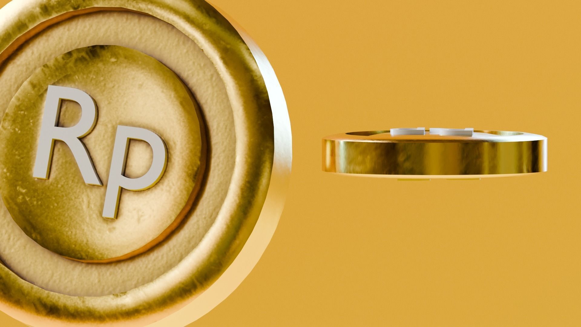 Marketing Icons - Rupiah Coin Low-poly 3D model_2