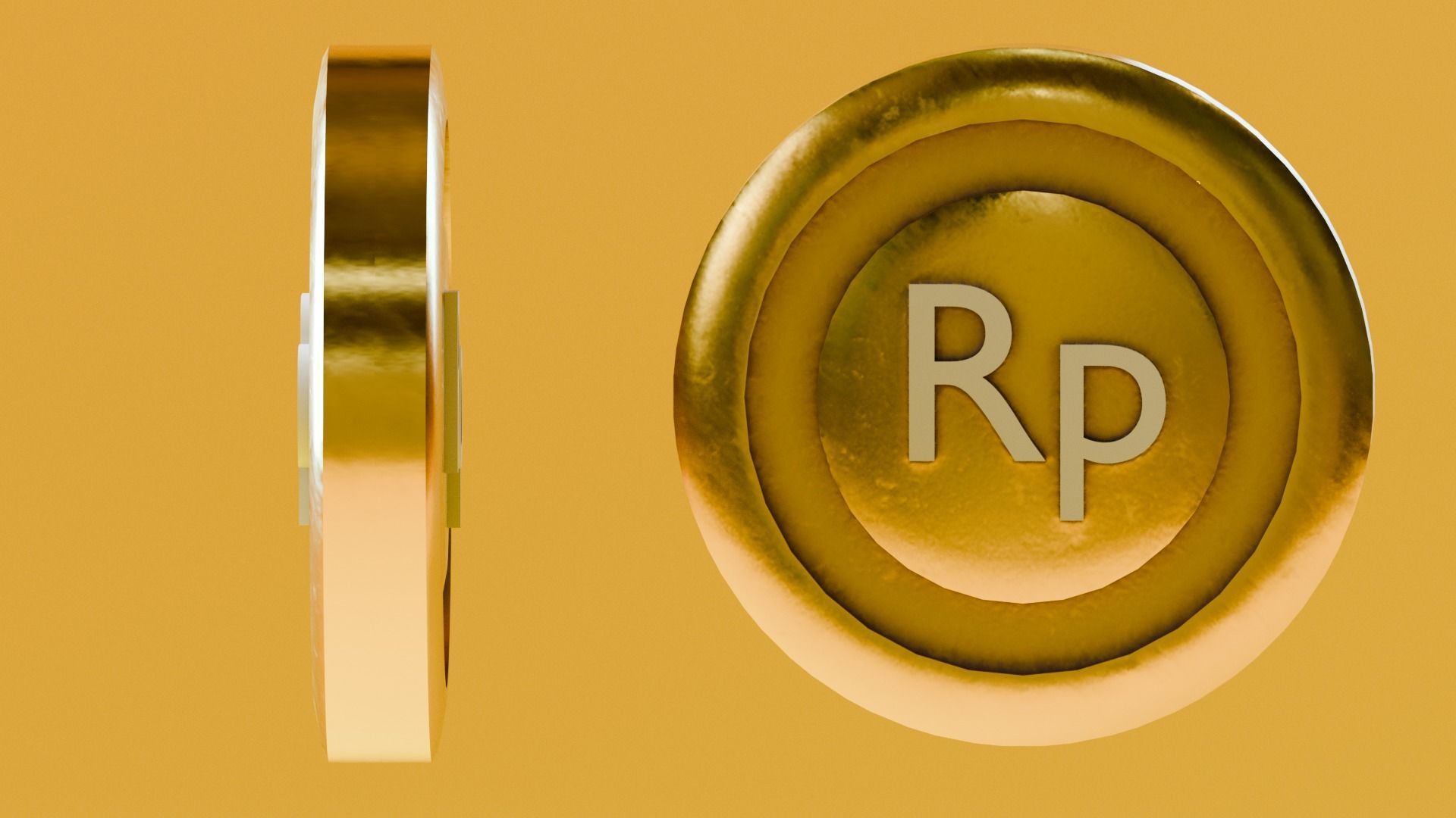 Marketing Icons - Rupiah Coin Low-poly 3D model_1