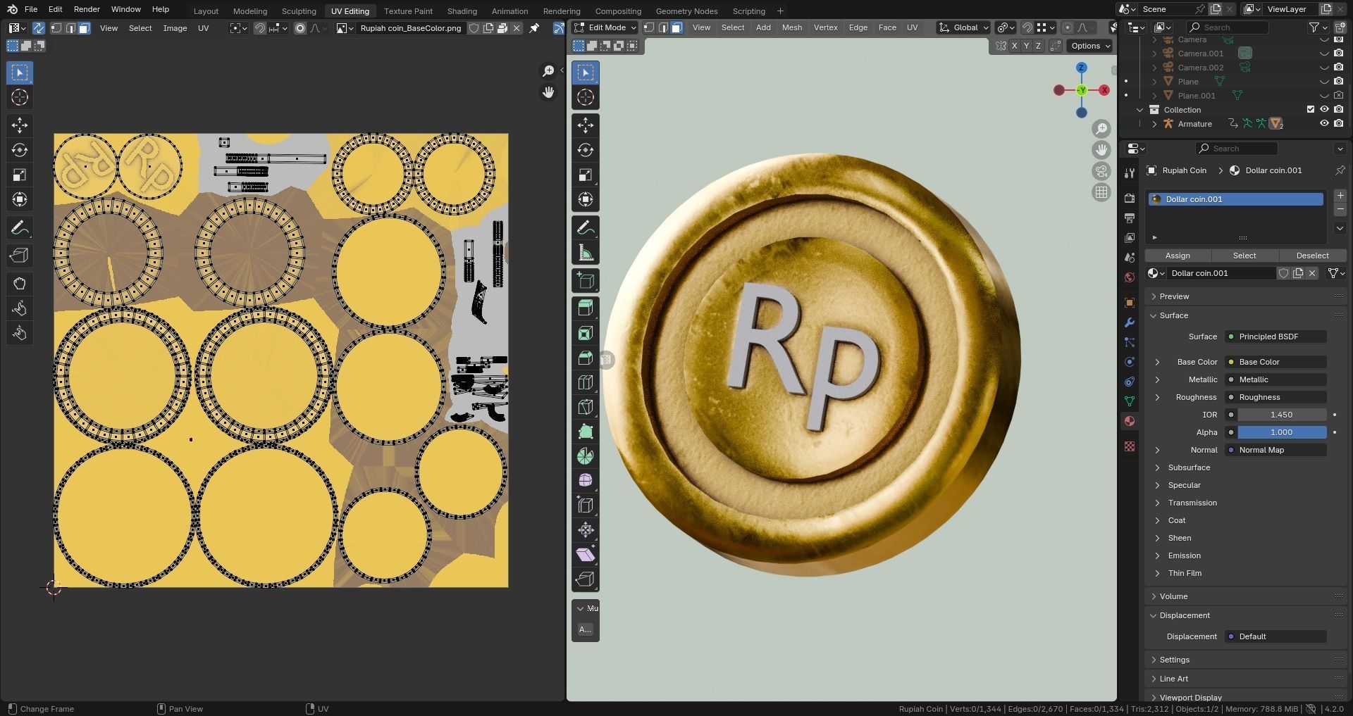 Marketing Icons - Rupiah Coin Low-poly 3D model_8