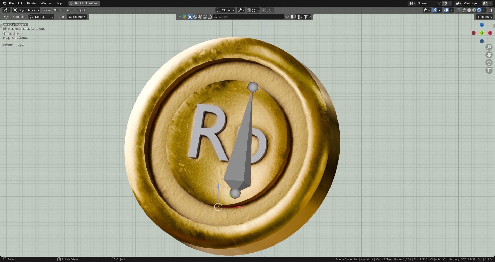 Marketing Icons - Rupiah Coin Low-poly 3D model_4