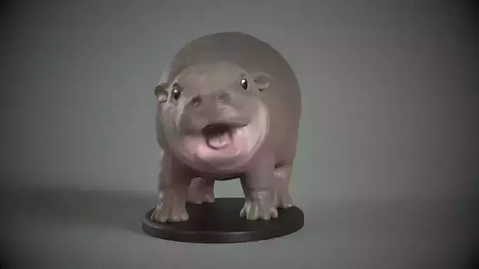 Baby Hippo Moo Deng fanart STL 3D print model