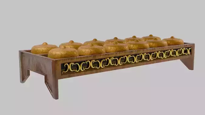 Traditional Javanese Bonang Gamelan 3D Model