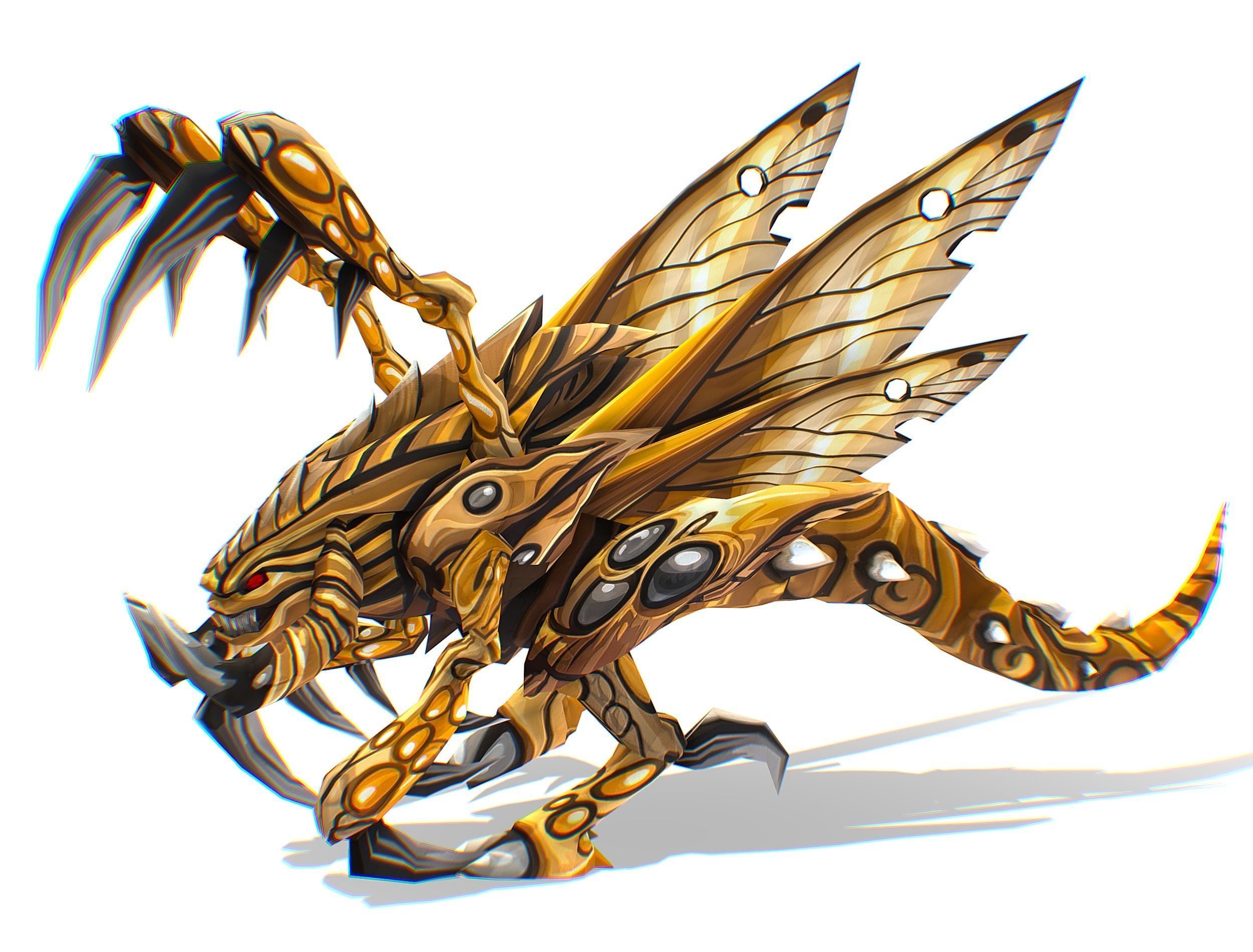 Animated Monster Insect Creature Bug Low-poly 3D model_6