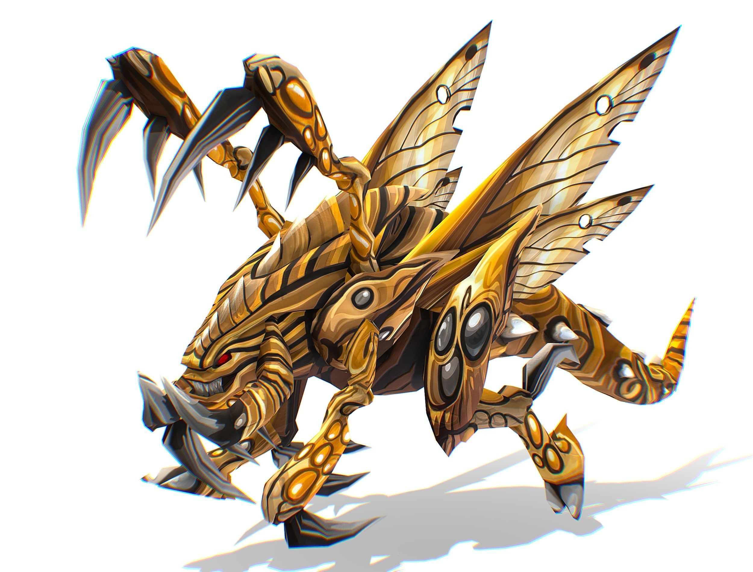 Animated Monster Insect Creature Bug Low-poly 3D model_9