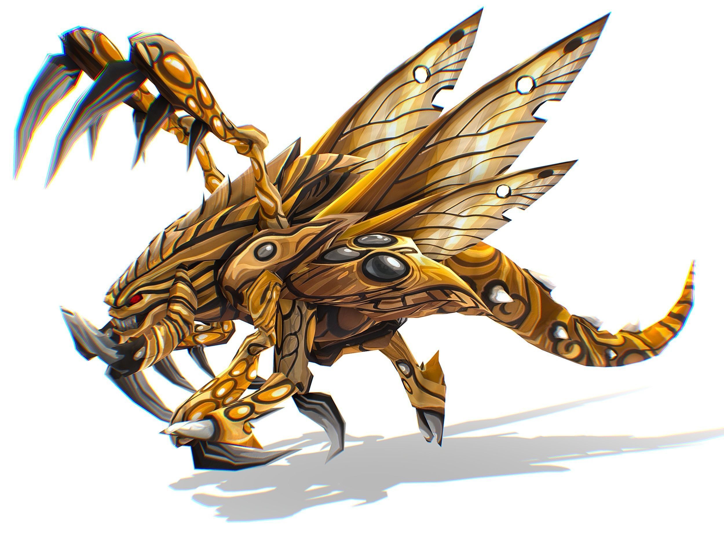 Animated Monster Insect Creature Bug Low-poly 3D model_5