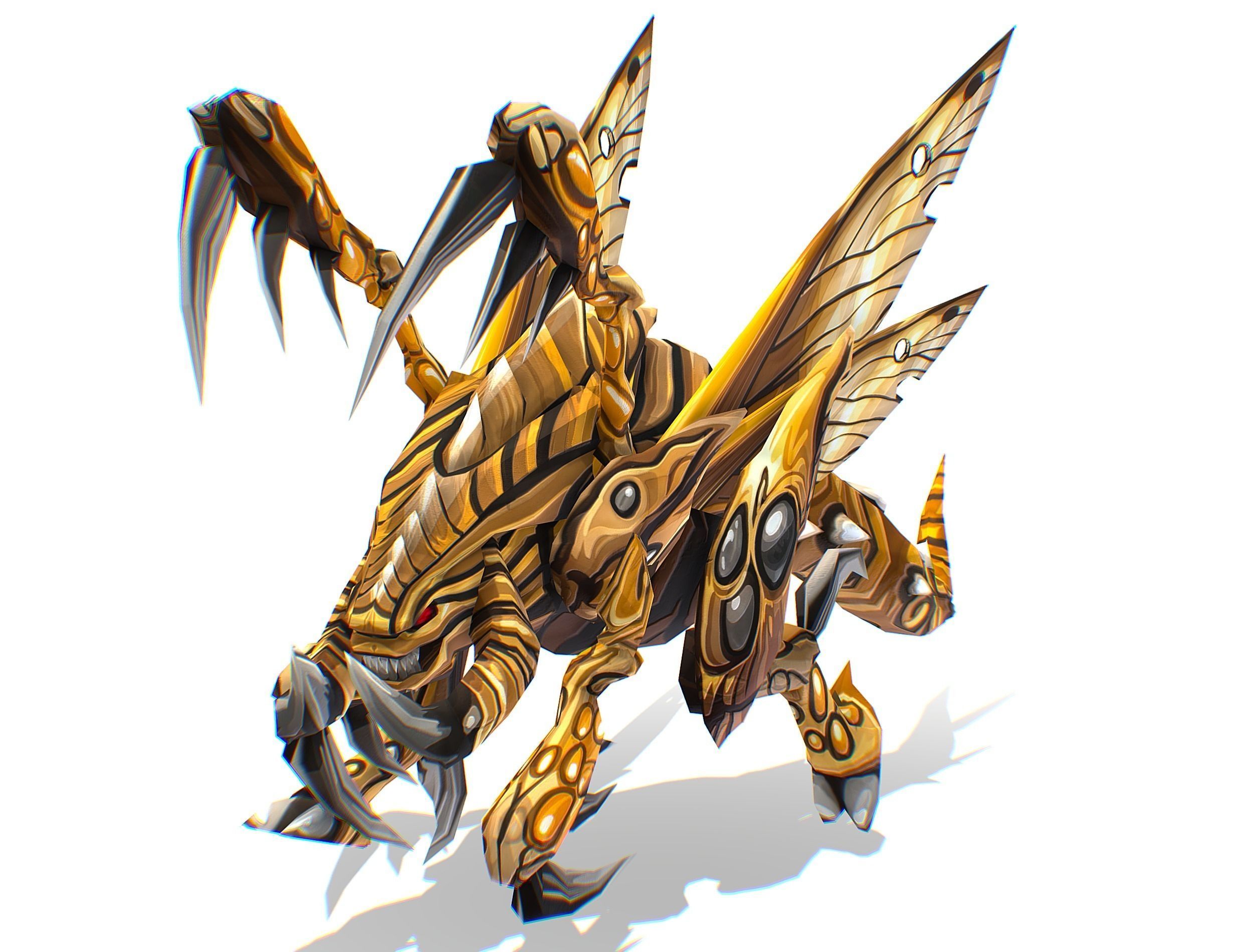 Animated Monster Insect Creature Bug Low-poly 3D model_10