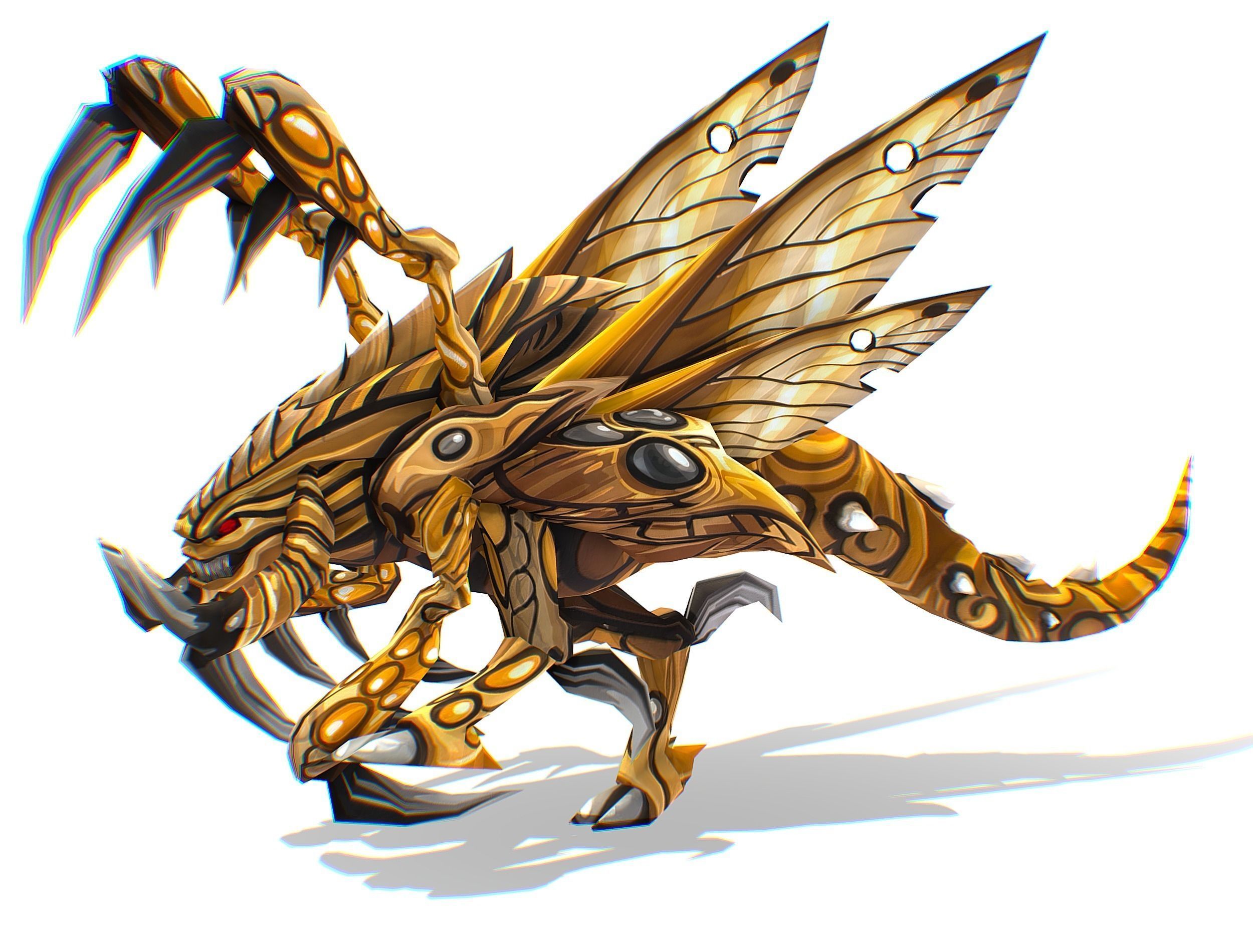 Animated Monster Insect Creature Bug Low-poly 3D model_4