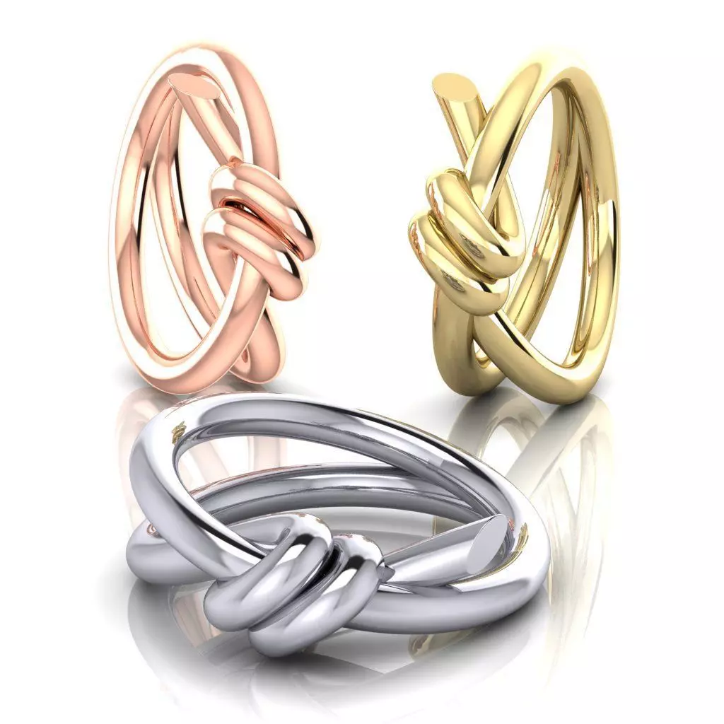Knot Double Row Ring Tiffany size50 3D print model_0