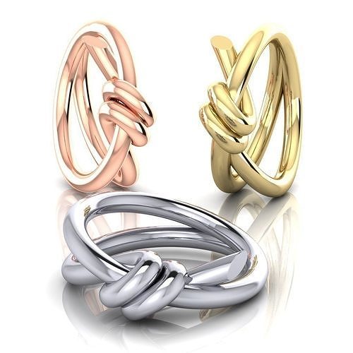 Knot Double Row Ring Tiffany size50 Free 3D print model
